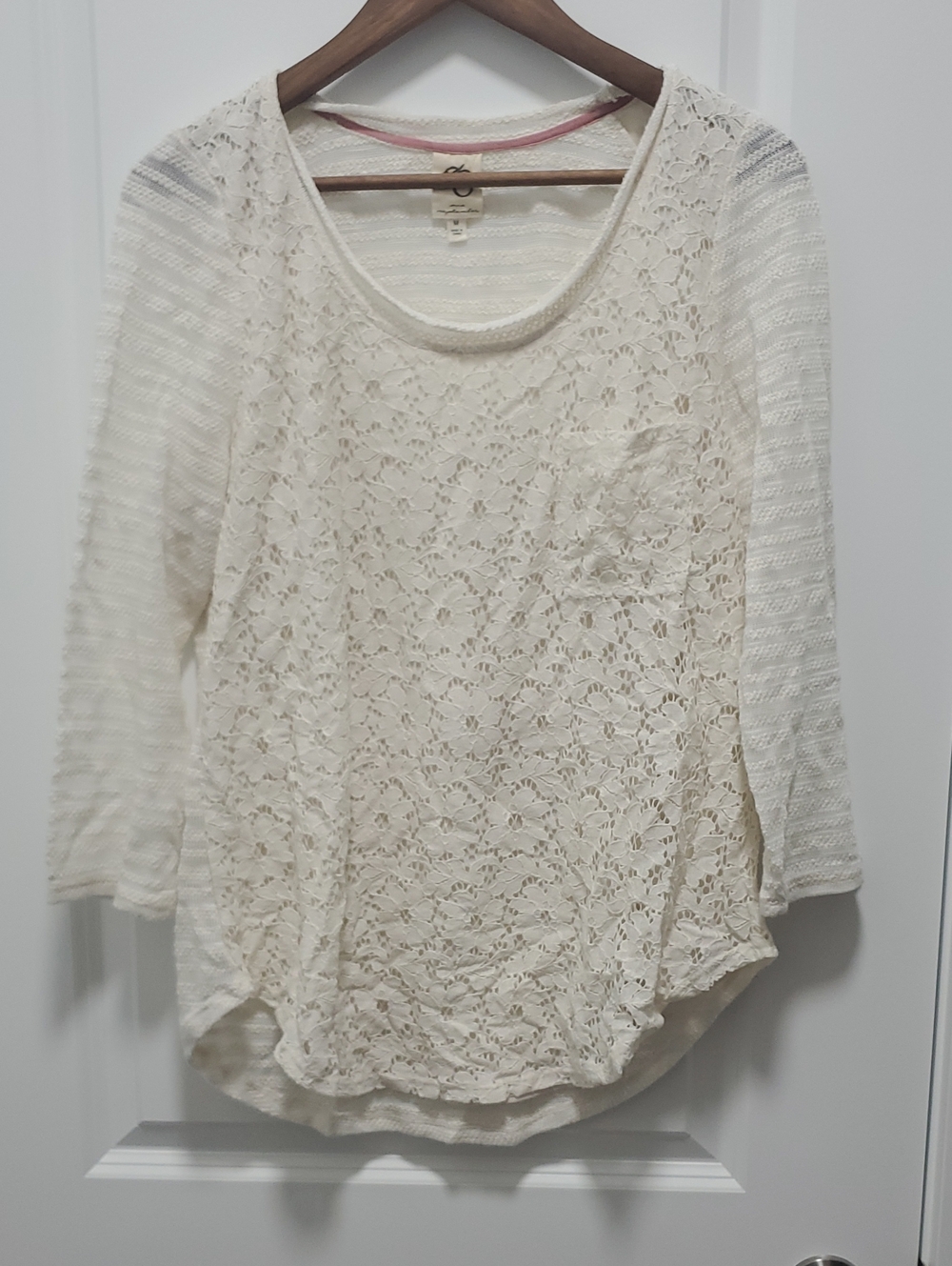 One September Floral Lace Tunic Cream Medium Like New